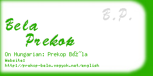 bela prekop business card